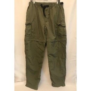 REI Convertible Pants Men Large 32 Nylon Zip Off UPF 50+ Belted Cargo Pocket